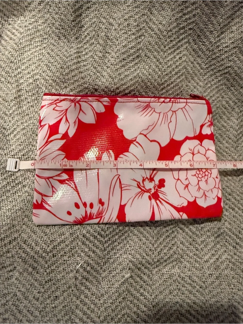 Red and White Floral Pouch Set - Women Accessories